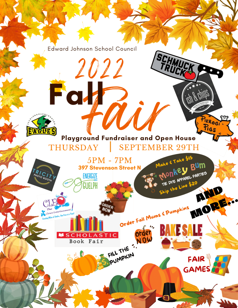 EJPS Open House/Book Fair & Family Fall Fair Sept 29th (École Edward